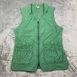 Duluth Trading Vest Womens Small Green Utility Gardening Fishing Pockets Vented‎